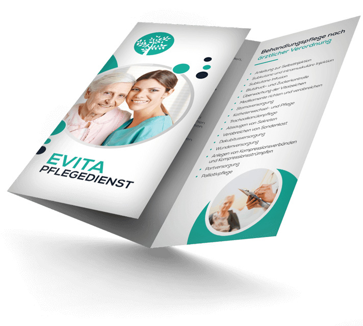 Flyer Broschüre - EVITA Pflegedienst Krefeld